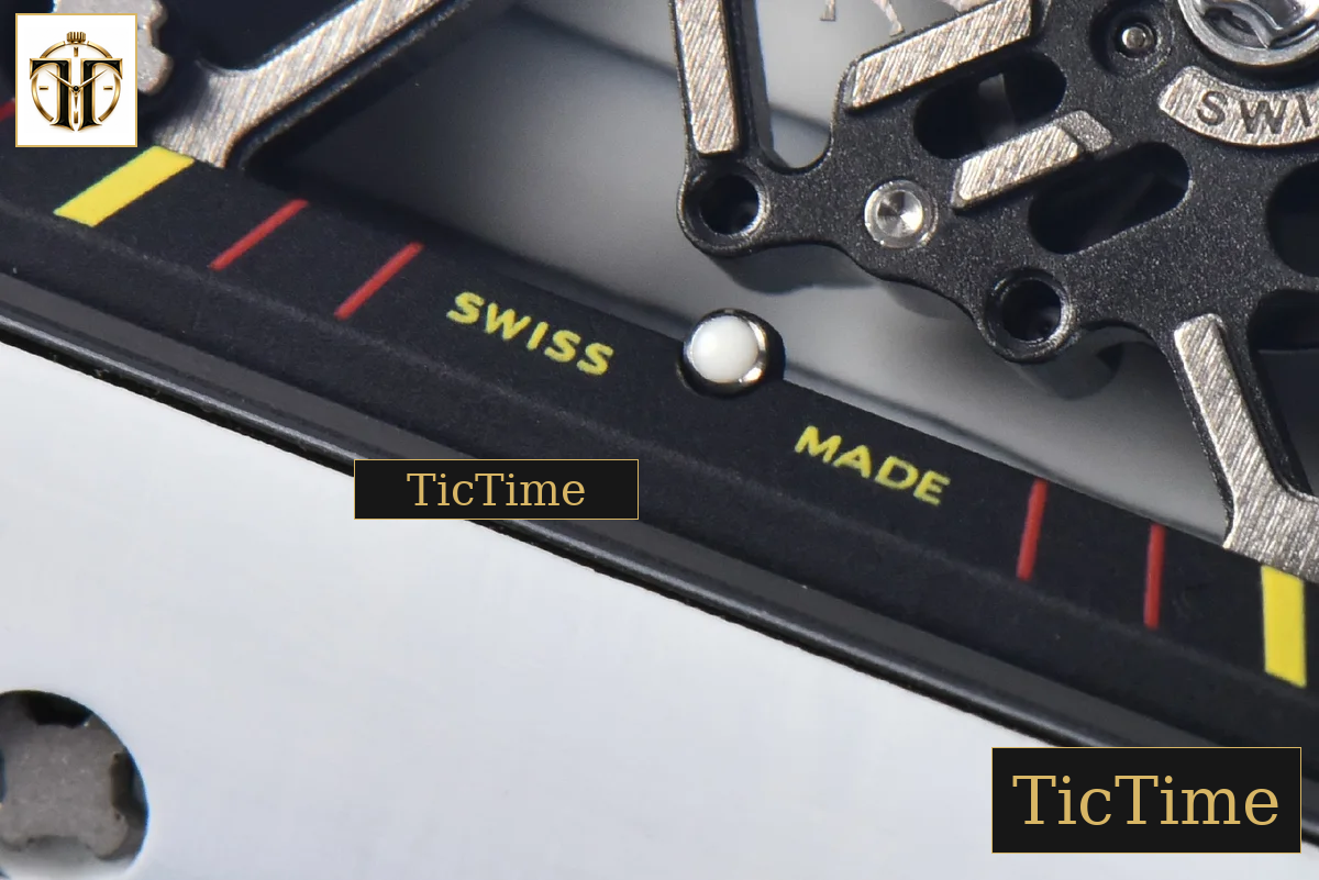 RM035-02 42mm T+F White Forged Carbon Black Skeleton Dial Red Crown Red Rubber Strap RMUL2 — foto 9
