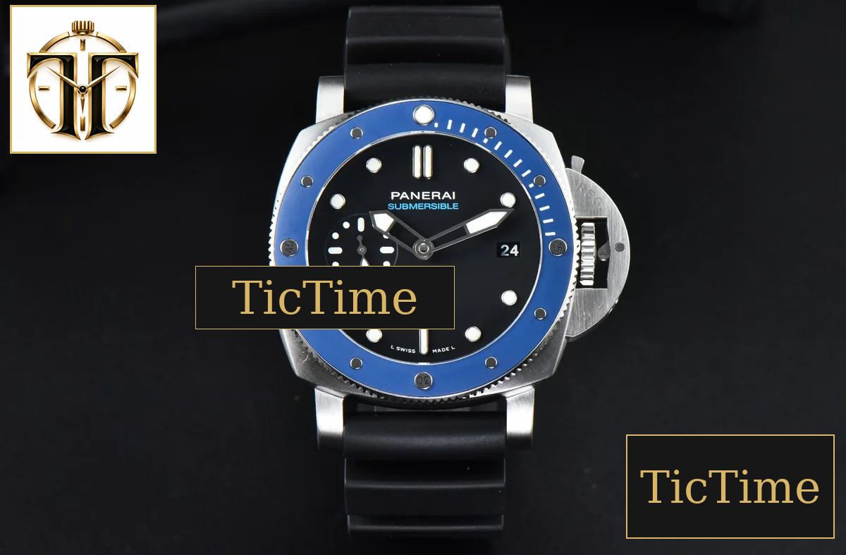 Submersible PAM1209 42mm VSF Black Dial Blue Bezel Black Rubber Strap P9000 — foto 3