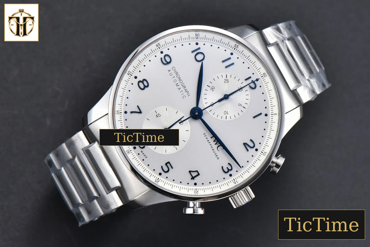 Portuguese Chrono IW371617 ZF White Dial Blue Markers Visible Case SS Bracelet A7750 — foto 4