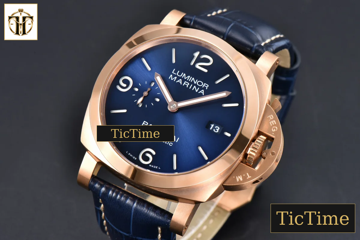 PAM1112 44mm TTF RG 44 Blue Dial Blue Leather Strap P9010 — foto 4