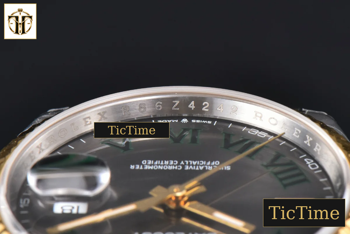 DateJust 36mm VSF YG/SS Wimbledon Gray Dial Green Marker Jubilee VS3235 — foto 14