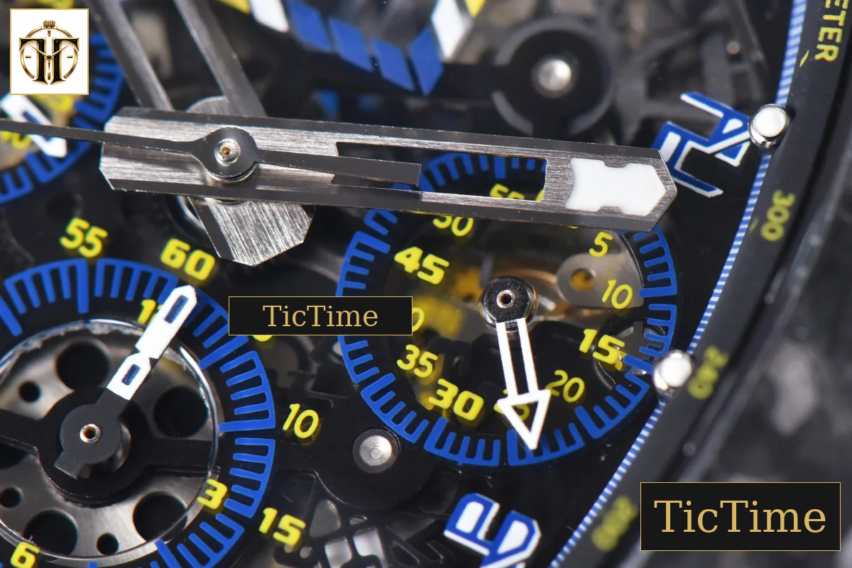 NTPT Chrono RM011 KVF Skeleton Dial Blue Crown Black Rubber Strap V2 A7750 — foto 7