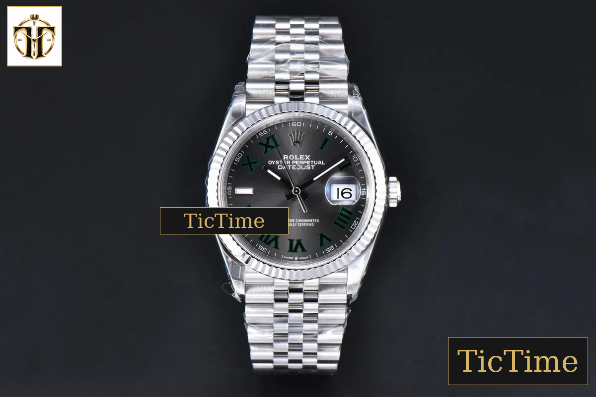 DateJust Wimbledon 126234 36mm VSF Gray Dial Green Marker Jubilee Bracelet VS3235 — foto 2
