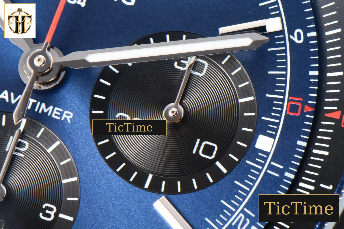 Navitimer B01 43mm BLSF Blue Dial Black Leather Strap A7750 — foto 7