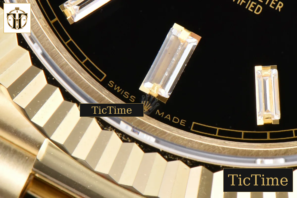 DayDate 40mm GMF YG Black Dial Diamond Marker President Bracelet A3235 — foto 7