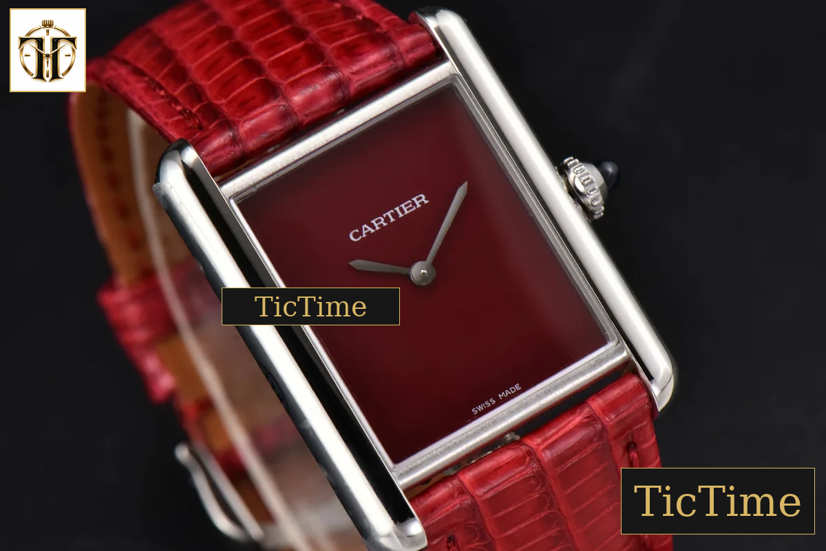 Tank Must Large 33.7×25.5mm K11F Red Dial Red Corc Texture Leather Strap Quartz — foto 9