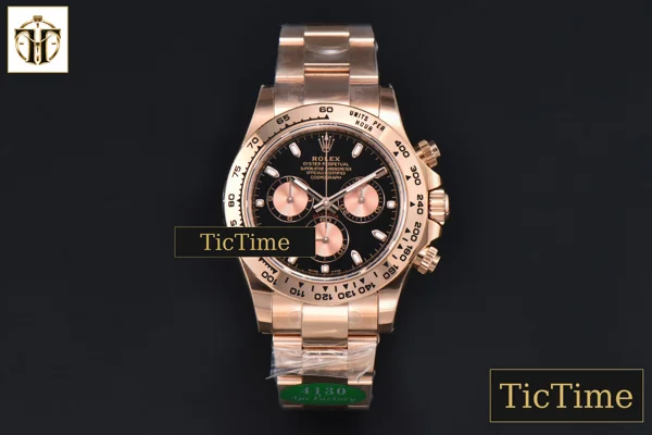 Foto frontal — Daytona 116505 APSF RG Black Dial RG Subdial Lume Marker RG Bracelet SH4130