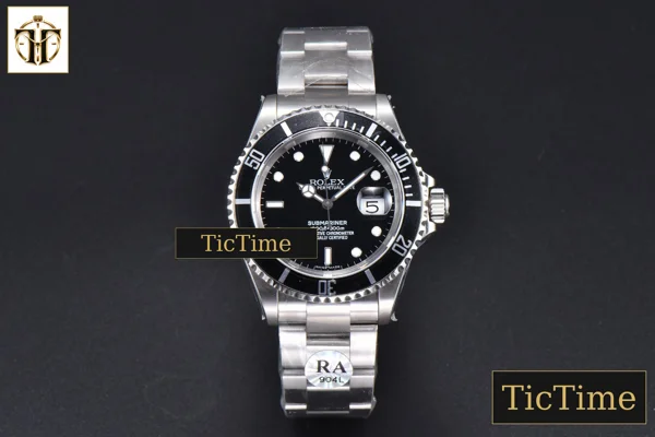 Foto frontal — Submariner LN 16610 40mm RAF Black Bezel 904L SS Bracelet No Rehaut SH3135