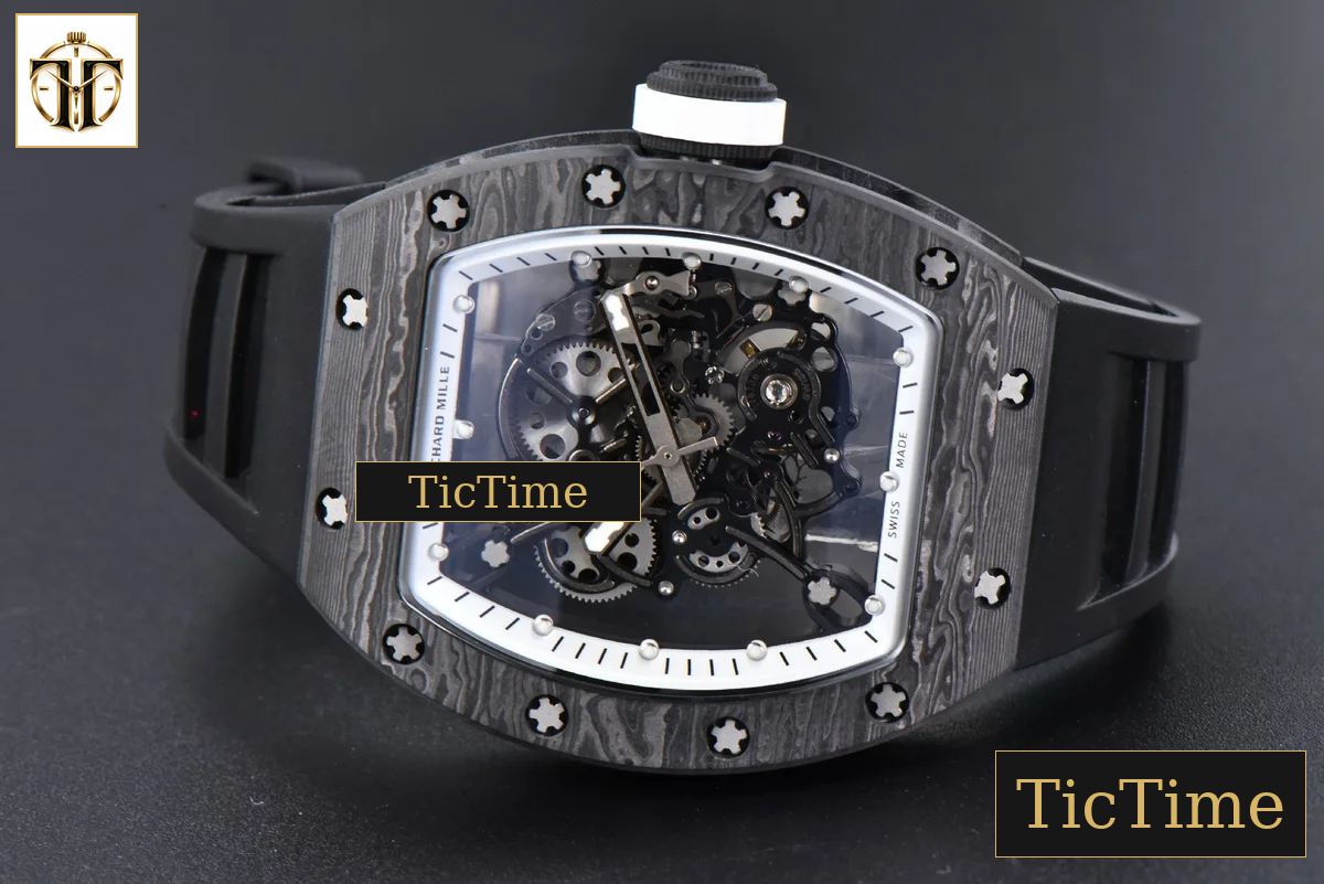 NTPT RM055 42mm RMF White Skeleton Dial Black Rubber Strap RMUL2 — foto 15