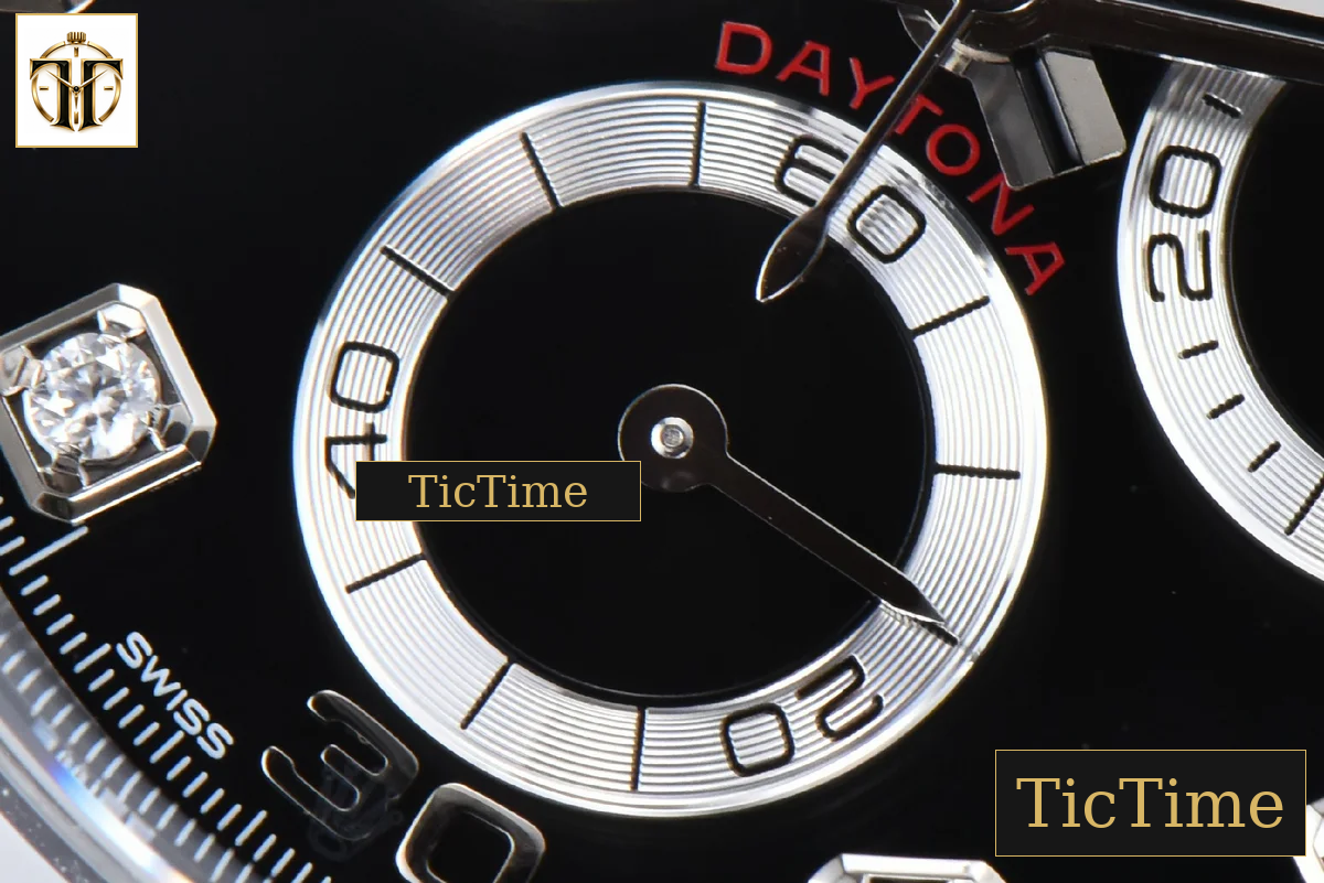 Daytona 116509 40mm Clean Factory SS Black Dial Diamond Marker SS Bracelet A4130 — foto 9