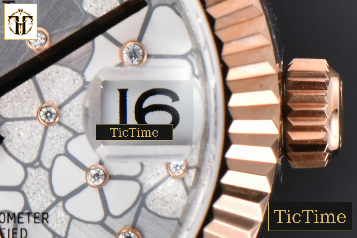 DateJust 904L 31mm GMF RG/SS Fluted Bezel Silver Flowers Dial Oyster Bracelet A2824 — foto 10