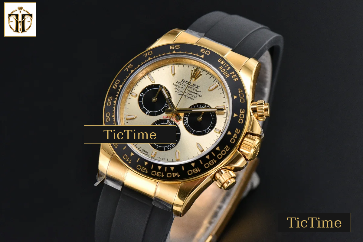 Daytona UFO 126518 40mm UF YG Black Subdial Oysterflex Strap (Free Sprung) UF4131 — foto 4