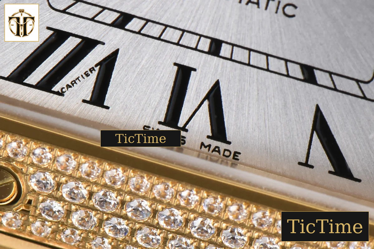 Santos de Cartier Medium 35mm BVF YG Diamond Bezel White Dial YG Bracelet Miyota 9039 — foto 10
