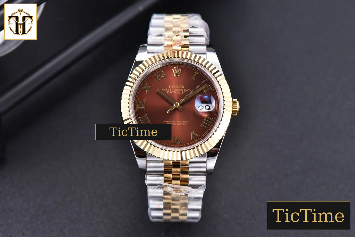 Datejust 41mm GMF YG/SS Brown Dial Roma Marker Fluted Bezel Jubille Bracelet VR3235 — foto 3
