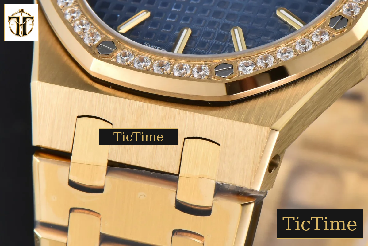 Royal Oak Ladies 67651BA 33mm ZF YG Diamond Blue Dial Blue Bracelet Quartz — foto 10