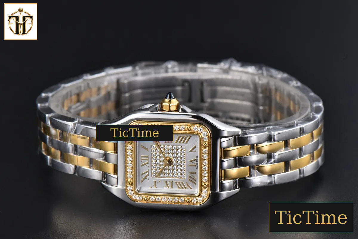 Panthère 22mm AF SS/YG White Diamond Dial Diamond Bezel SS/YG Bracelet Ronda Quartz — foto 11