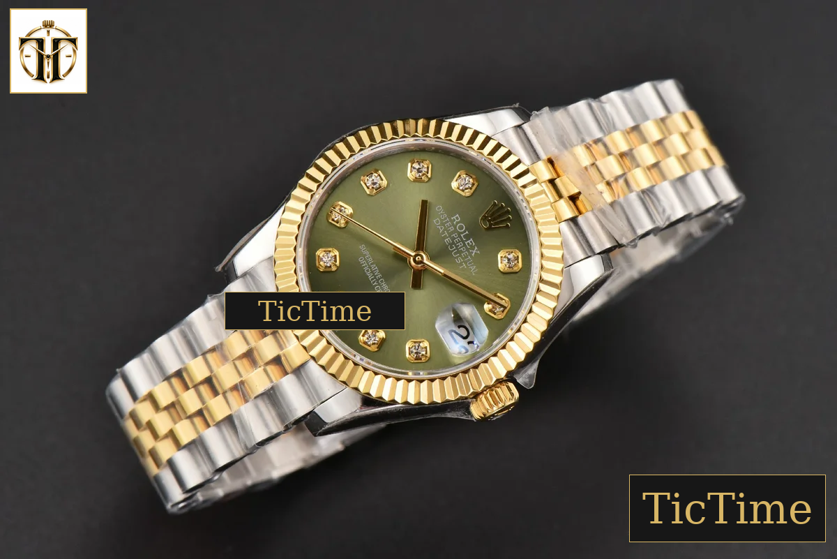 DateJust Ladies 904L 31mm WF YG/SS Green Dial Diamond Marker Jubilee Bracelet A2671 — foto 15