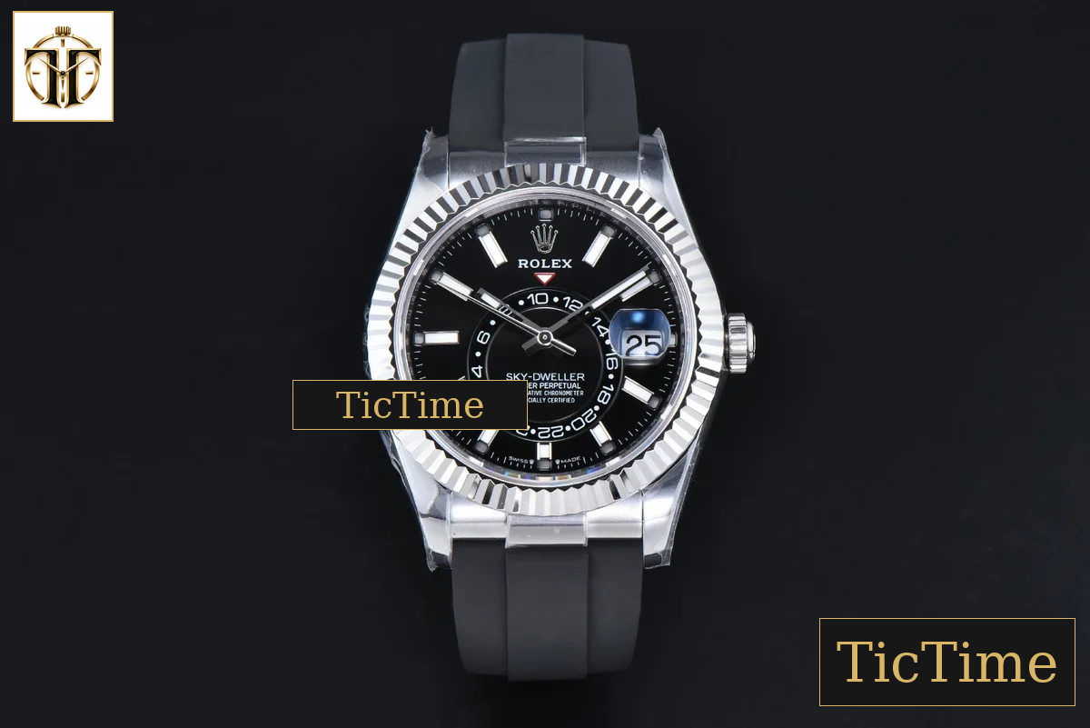 Sky-Dweller 336239 42mm ZF SS Black Dial Rubber Oysterflex Strap (Tungsten) — foto 2