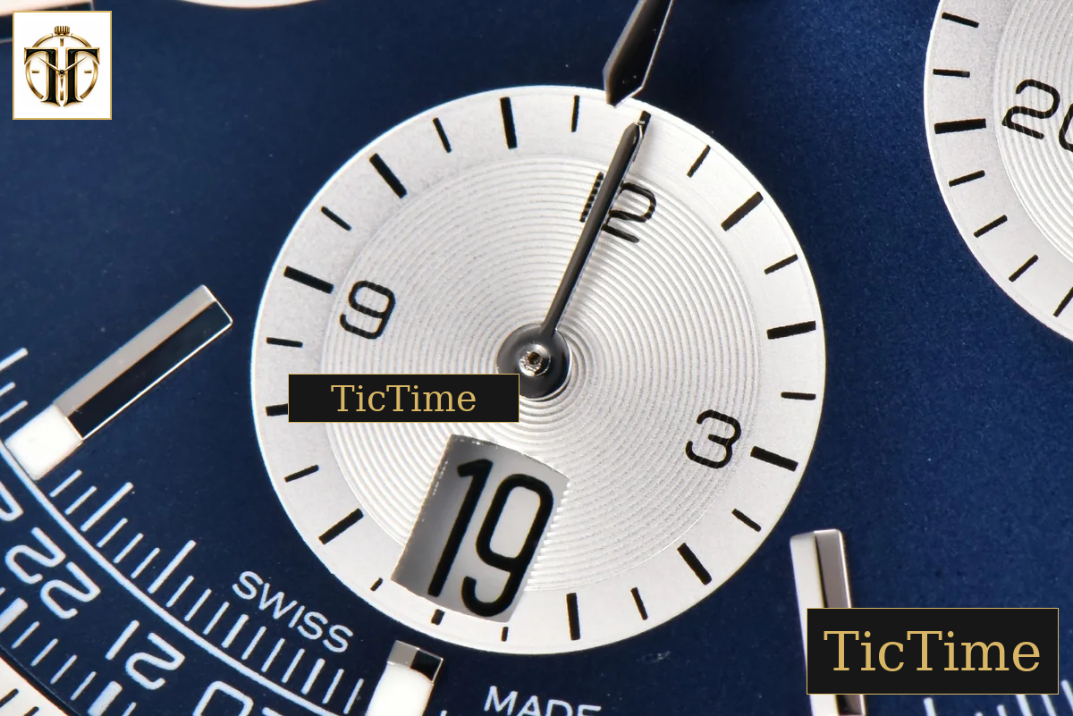 Navitimer B01 43mm BLSF Blue Dial White Subdial Black Leather Strap A7750 — foto 8