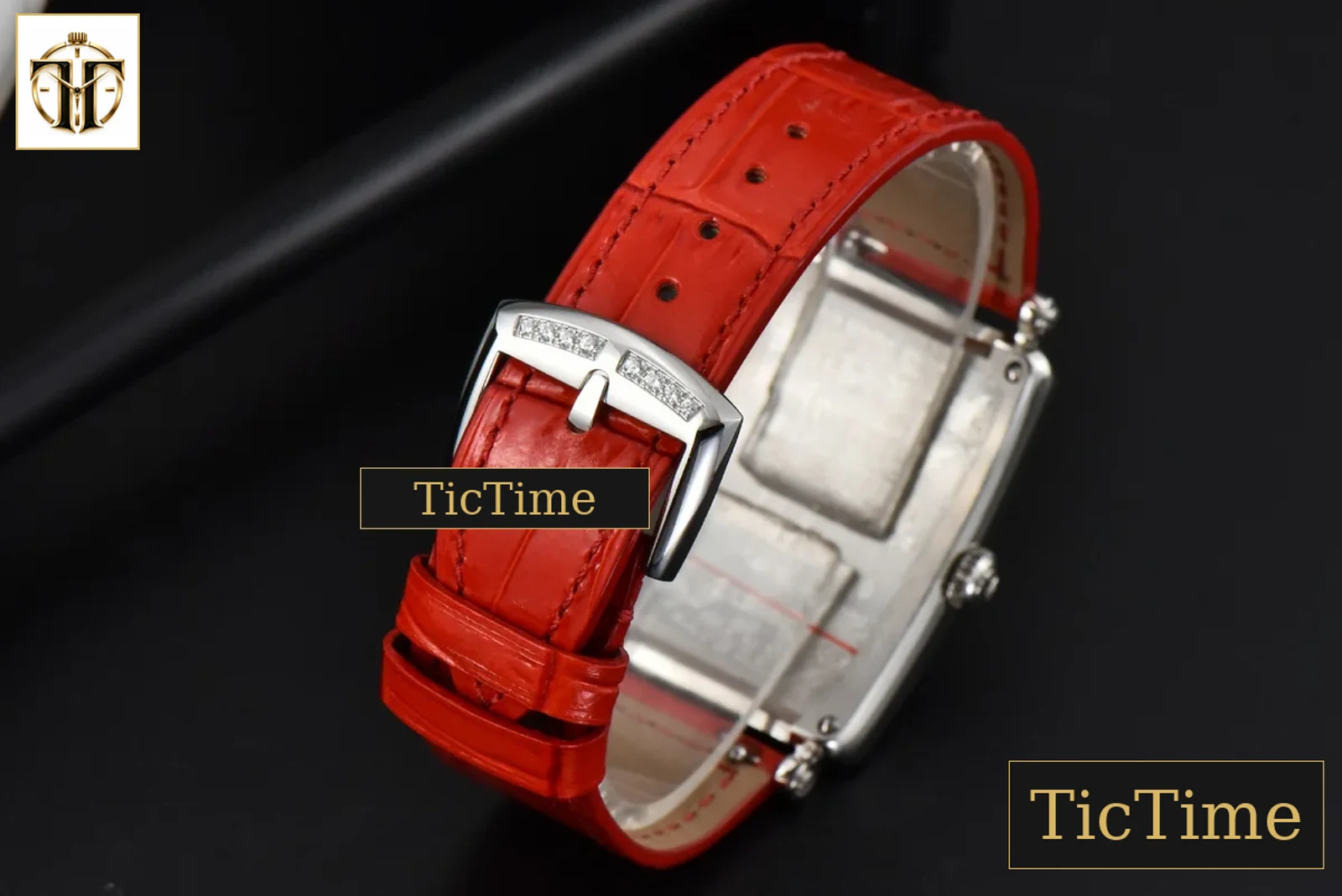 Long Island Ladies 26mm ZF Diamond MOP Dial Red Leather Strap Swiss Ronda Quartz — foto 15