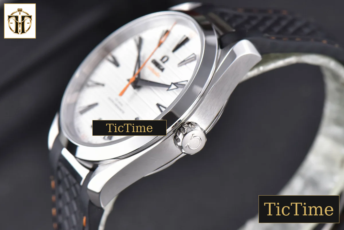 Aqua Terra 150M SeaMaster 41mm VSF White Dial Orange Hands Black Rubber Strap A8900 — foto 8