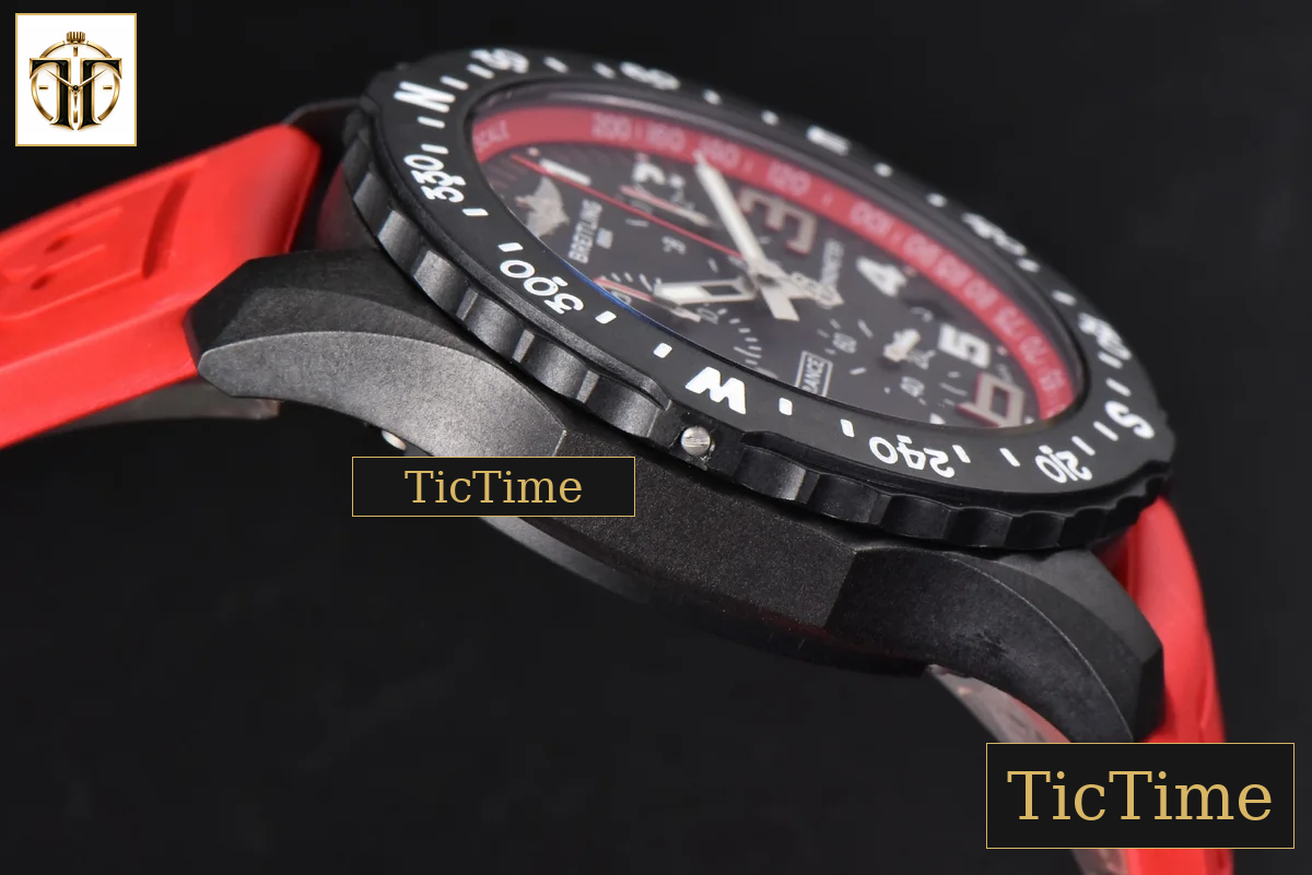 Endurance Pro 44mm OF Red Chronometer Dial Red Rubber Strap Swiss Quartz — foto 15