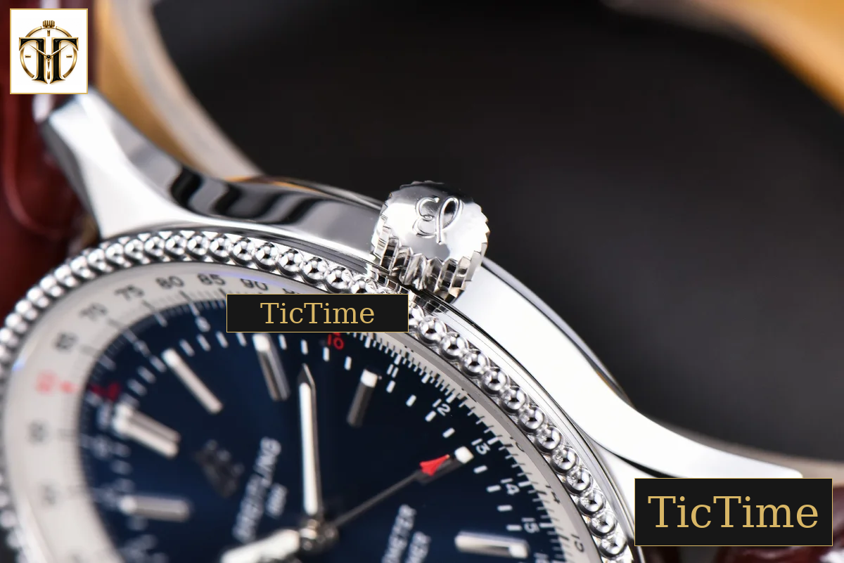 Navitimer 41mm TF SS Blue Dial White Bezel Brown Leather Strap A2824 — foto 11