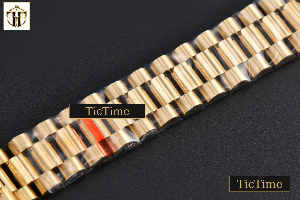 DateJust 31mm GMF YG Fluted Bezel Red Dial Diamond Marker President Bracelet A2824 — foto 37