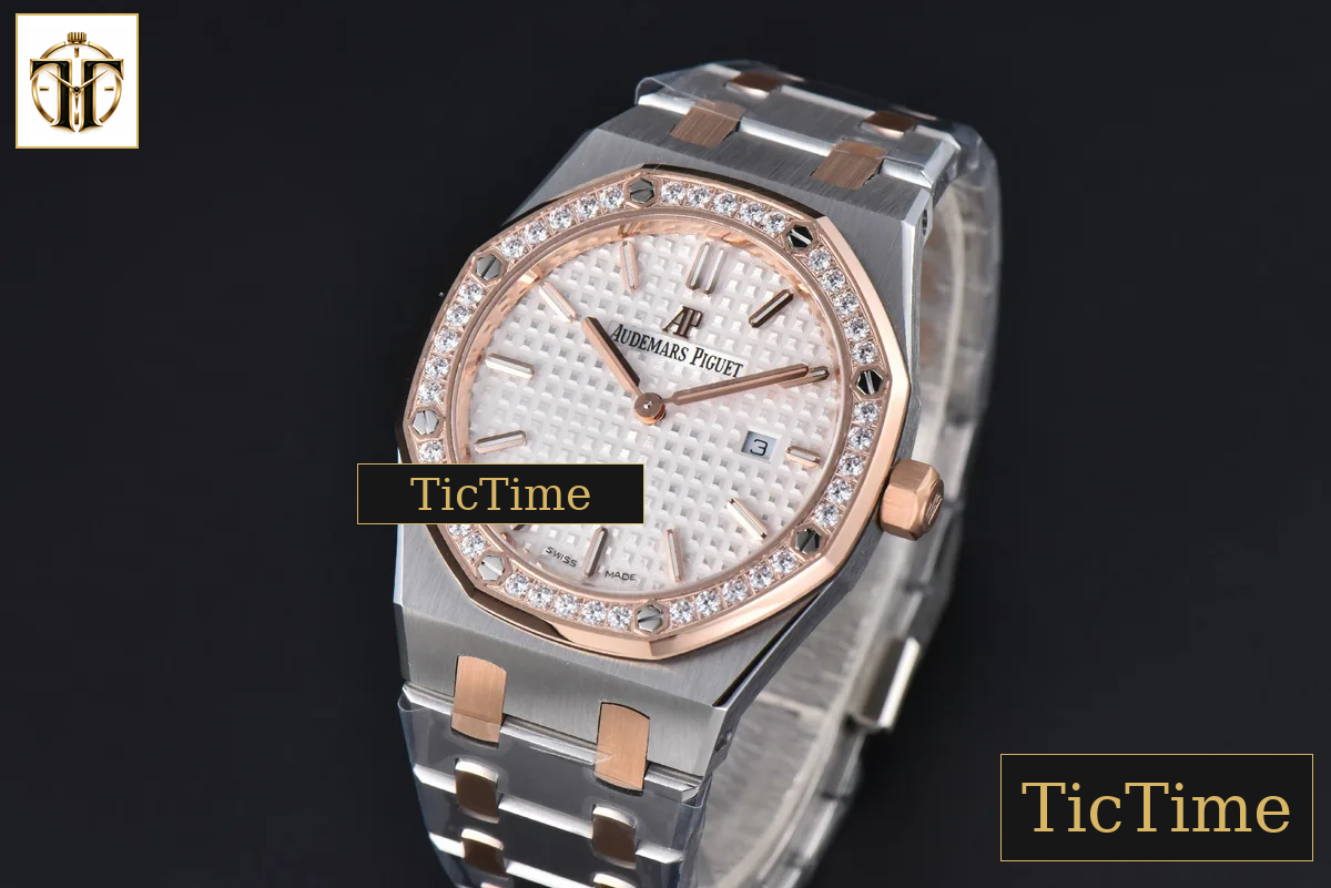 Royal Oak Ladies 67651SR 33mm ZF RG/SS Diamond White Dial RG/SS Bracelet Quartz — foto 5