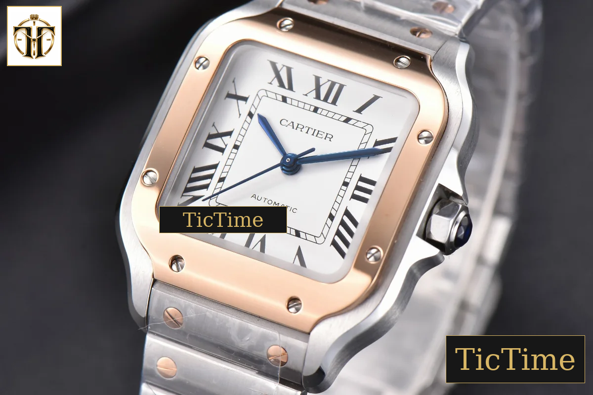 Santos de Cartier Medium 35mm BVF RG/SS White Dial RG/SS Bracelet Miyota 9039 — foto 5