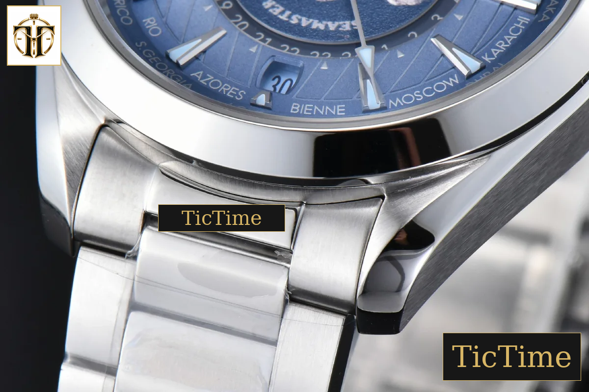 Aqua Terra 150m GMT Worldtimer 43mm VSF Ice Blue Dial SS Bracelet A8938 — foto 9