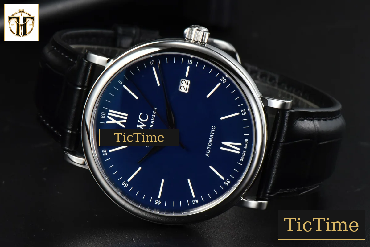 Portofino Automatic 40mm ZF Blue Dial White Marker Black Croc Strap A9019 — foto 4