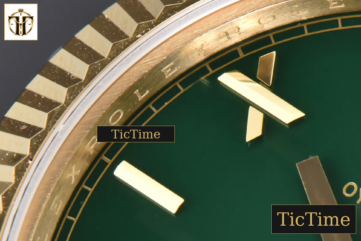 DayDate 40mm GMF YG Green Dial Roma Marker President Bracelet A2836 — foto 7