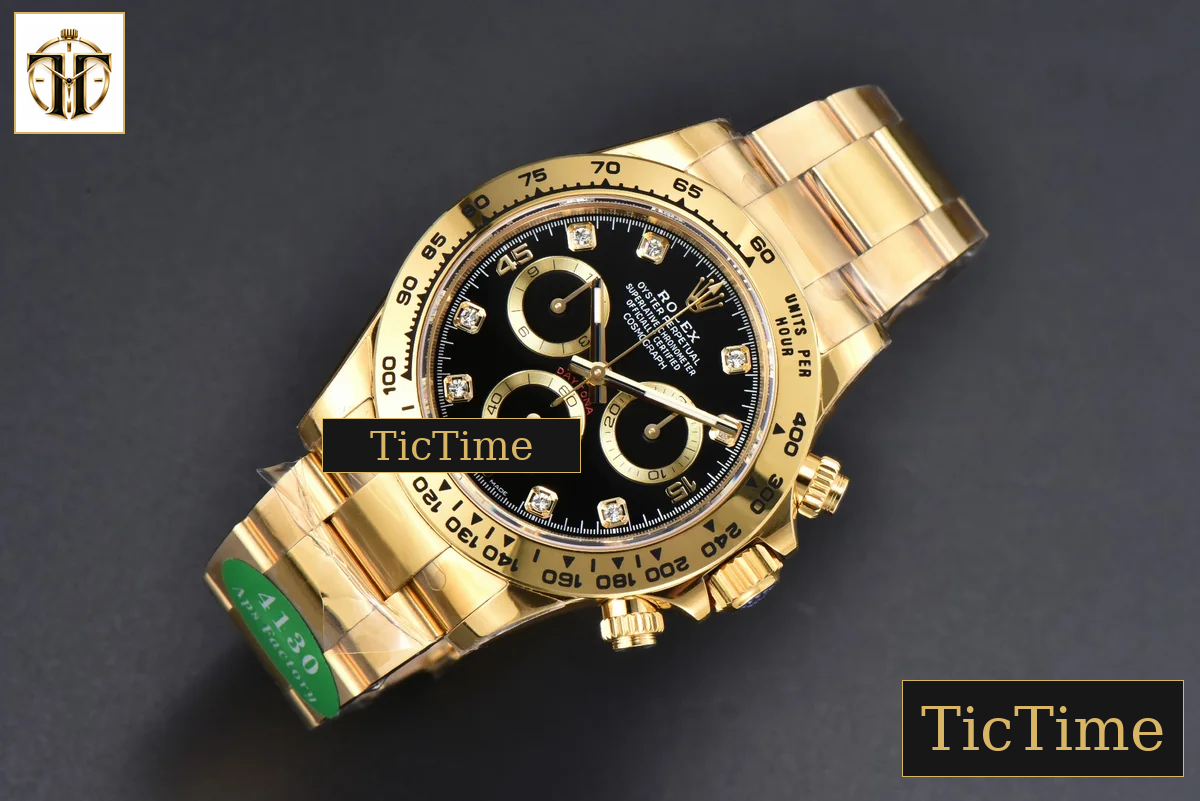 Daytona 116508 APSF YG Black Dial Diamond Marker YG Bracelet SH4130 — foto 4