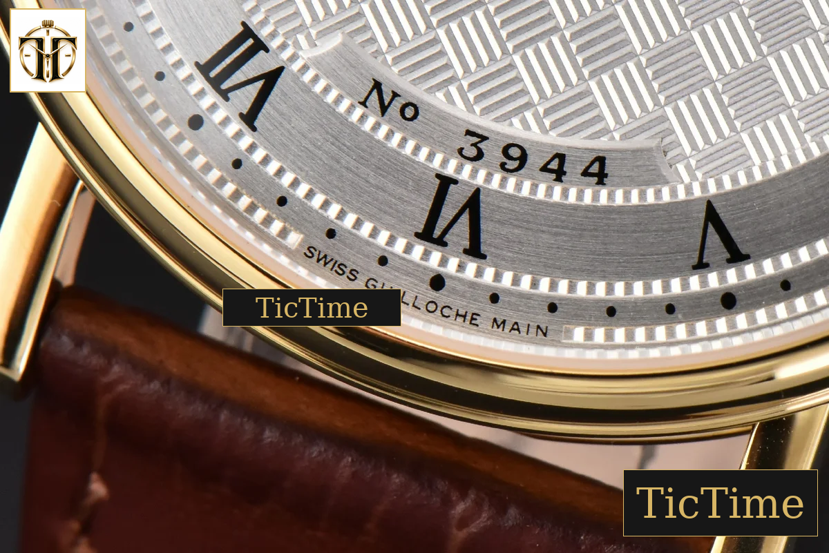 Classique 5177 38mm LTF YG White Textured Dial Roma Marker Brown Leather Strap MY9015 — foto 7