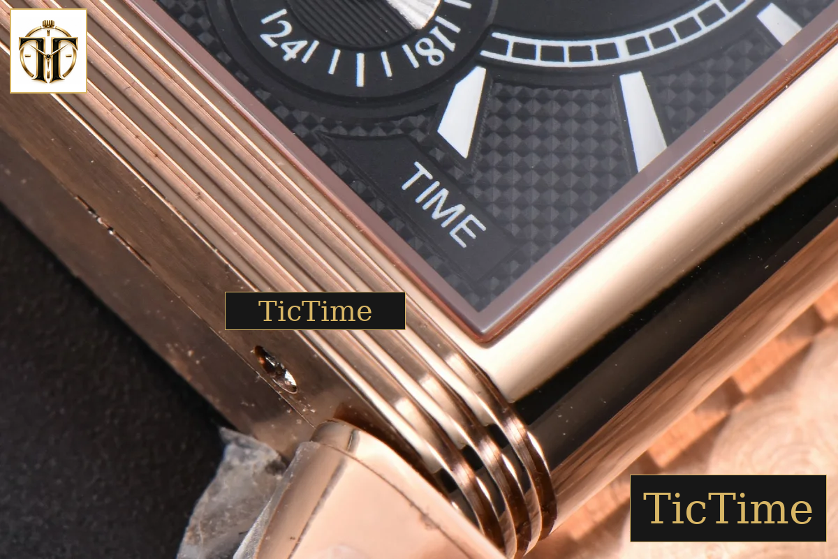 Master Reverso Tribute Small Seconds 30X47mm MGF RG White Dial RG Hands Black Leather Strap A854A — foto 20