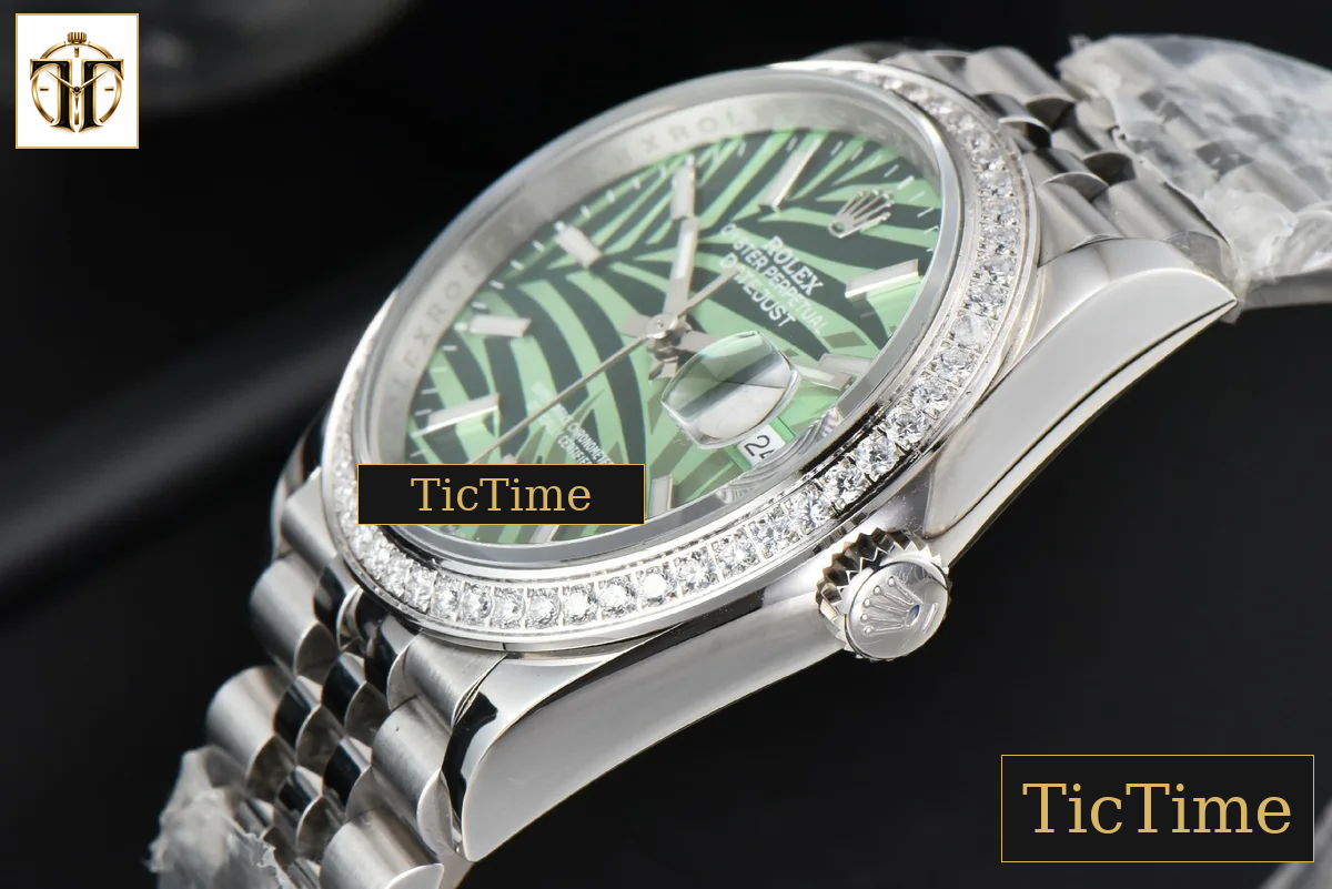 DateJust 36mm BPF Diamond Green Plam Dial Jubilee Bracelet A2824 — foto 10