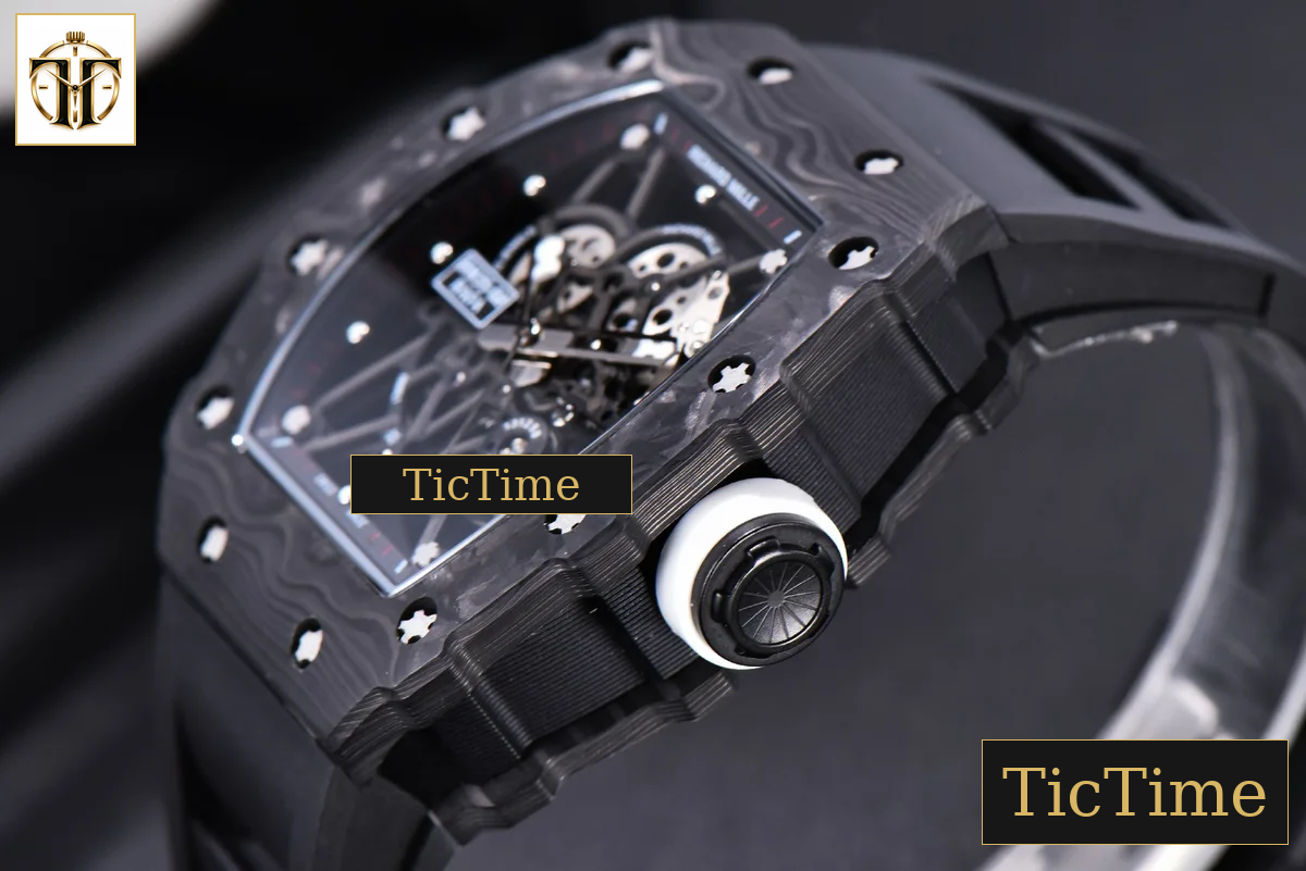 RM035-02 KVF Skeleton Dial White Black Rubber Strap V3 Miyota8215 — foto 11
