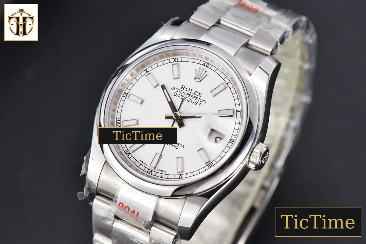 DateJust 36mm GMF SS Smooth Bezel White Dial Lume Marker Oyster Bracelet VR3235 — foto 4