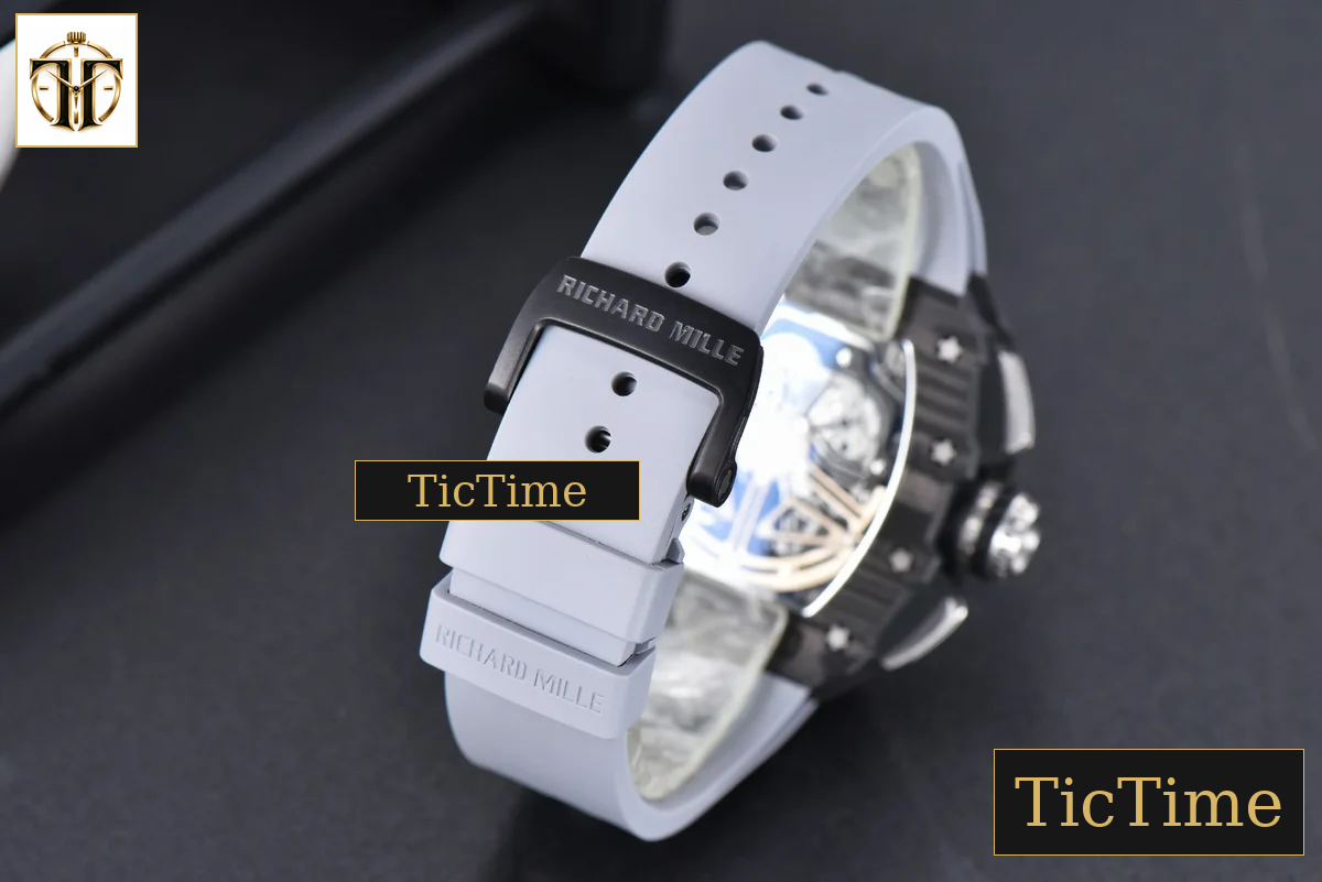 NTPT Chrono RM011 KVF Skeleton Dial Gray Rubber Strap V2 A7750 — foto 20
