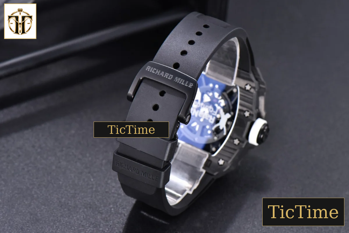 RM035-02 KVF Skeleton Dial White Black Rubber Strap V3 Miyota8215 — foto 21