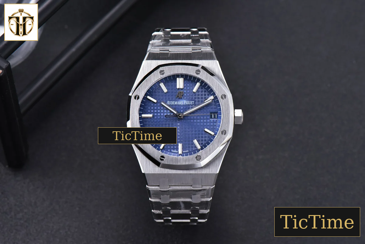 Royal Oak 15500 41mm OMF Blue Textured Dial SS Bracelet V2 Miyota 9015 — foto 3