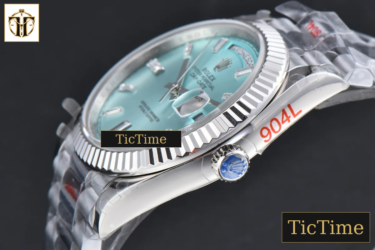 DayDate 36mm GMF Ice Blue Dial Diamond Marker President Bracelet A3235 — foto 12