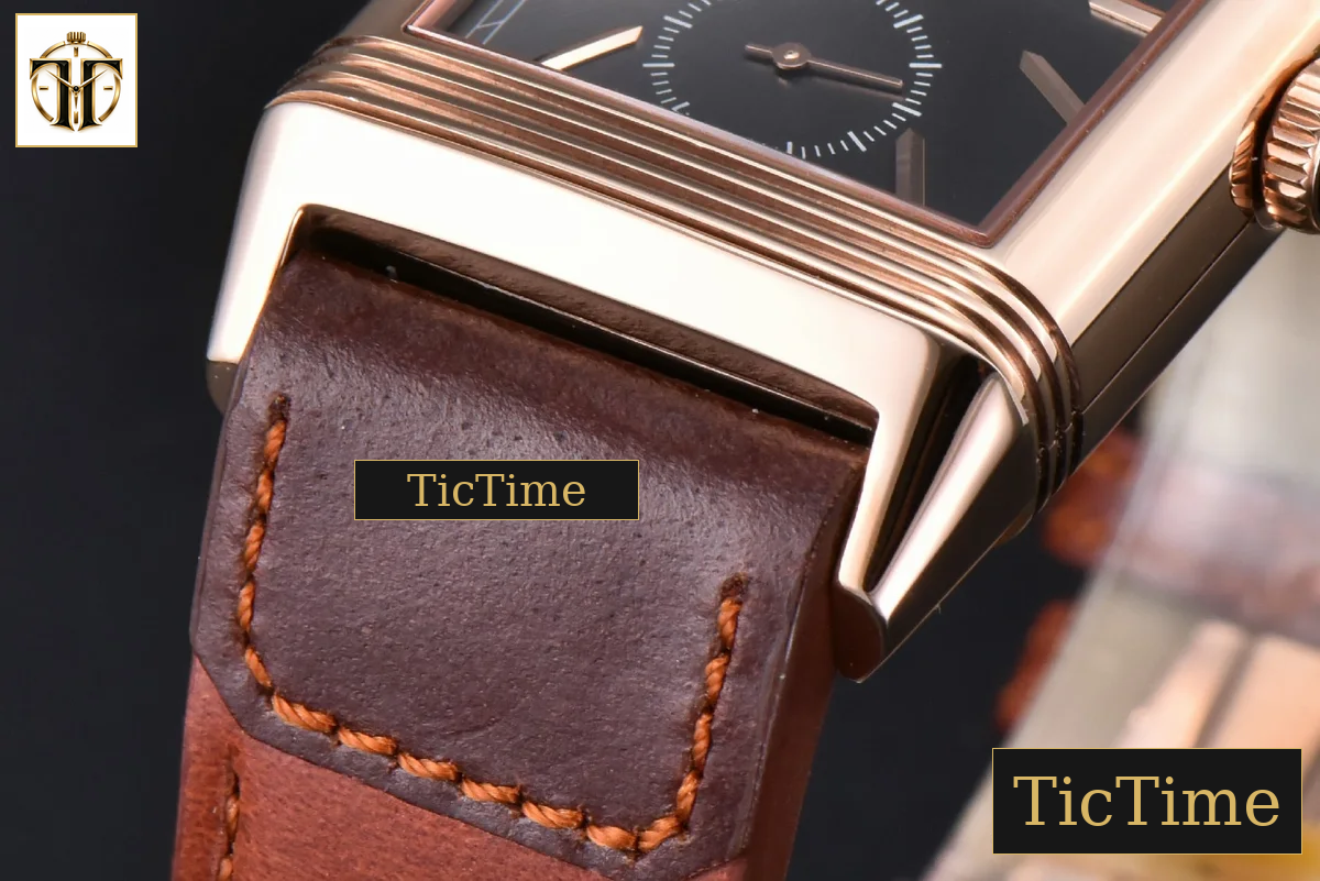 Master Reverso Tribute Small Seconds 30x47mm MGF RG Gray Dial Brown Leather Strap A854A — foto 9