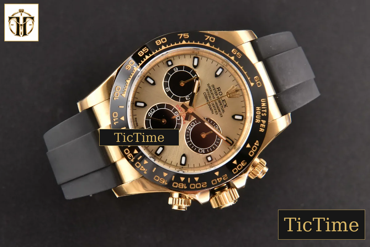 Daytona 116518 Clean Factory Ceramic YG Dial Black Subdial Oysterflex Strap SA4130 — foto 15