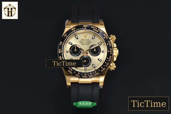 Foto frontal — Daytona 116518 40mm APSF YG YG/Black Dial Ceramic Bezel Lume Marker Oysterflex Strap Tungsten Version SH4130