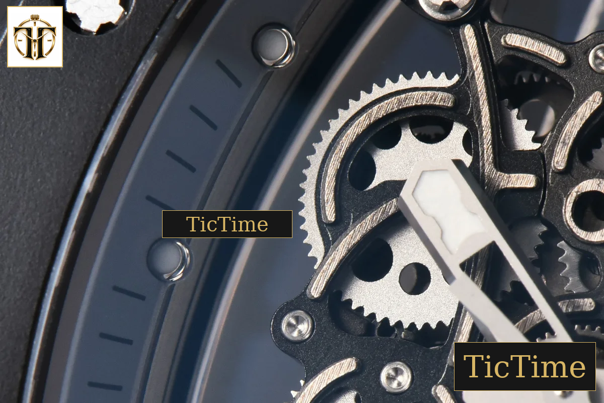 RM055 42.7mm BBRF Black Ceramic Black Skeleton Dial White Rubber Strap RMUL2 — foto 8