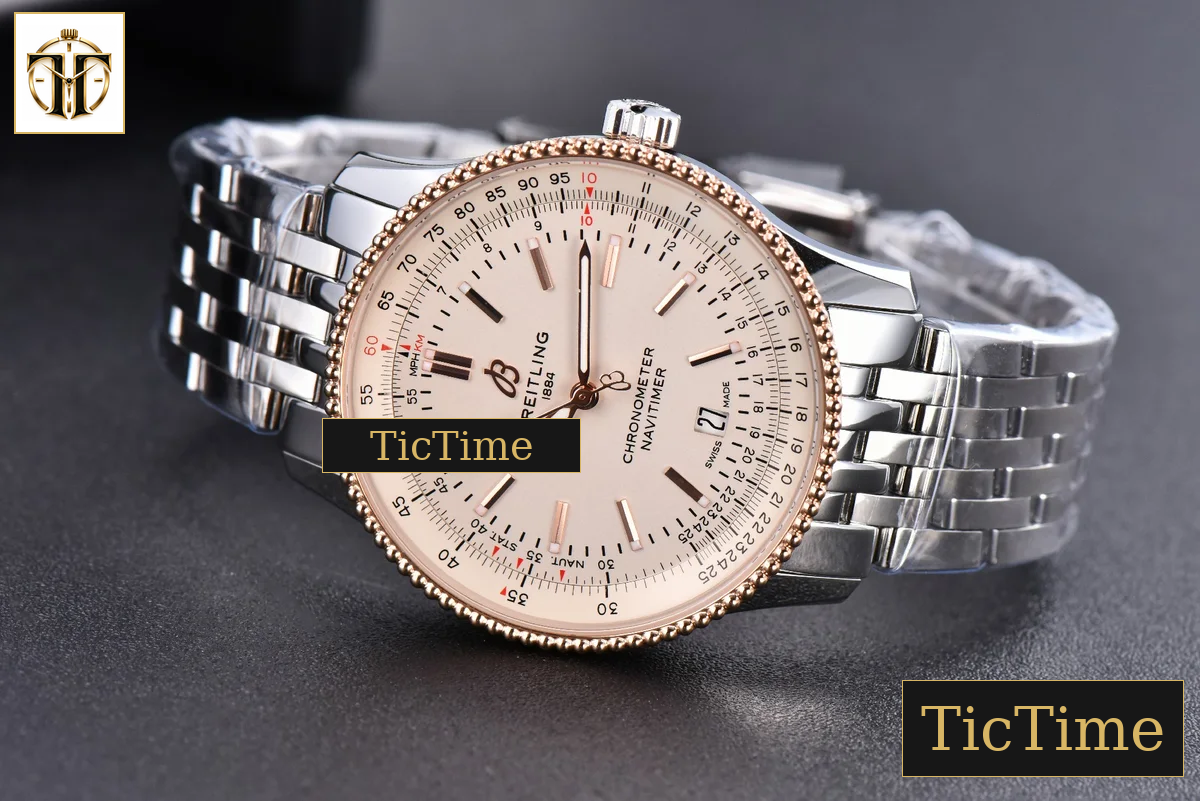 Navitimer 41mm TF RG White Dial White Bezel SS Bracelet A2824 — foto 13