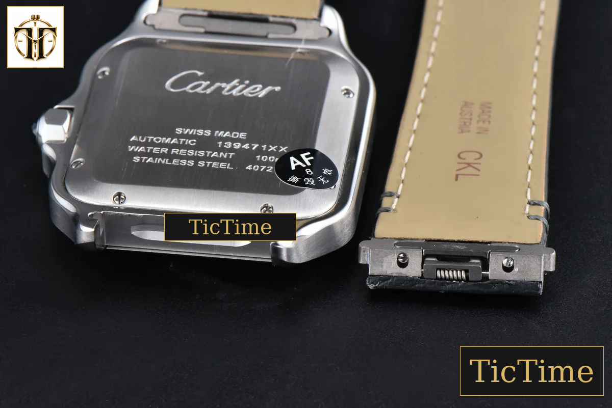 Santos de Cartier Large 40mm AF SS Grey Dial Black Leather Strap Miyota 9015 — foto 24