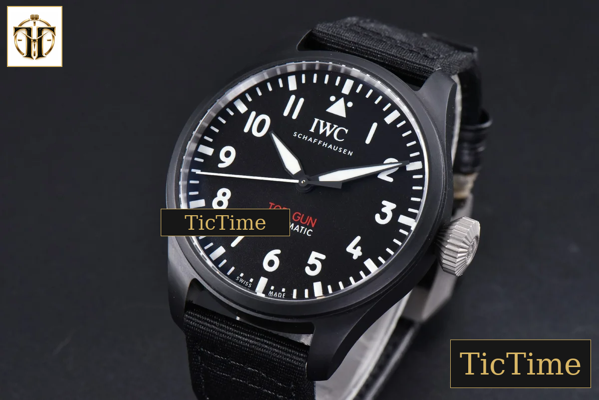 Top Gun IW326901 41mm M+F Ceramic Black Dial Black Nylon Strap A2892 — foto 3